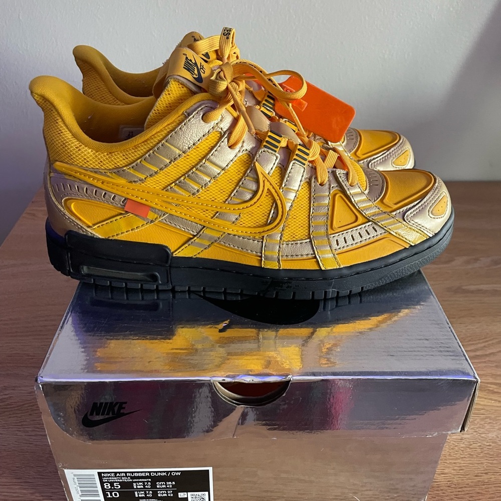 Nike Off White University Gold Rubber Dunks
